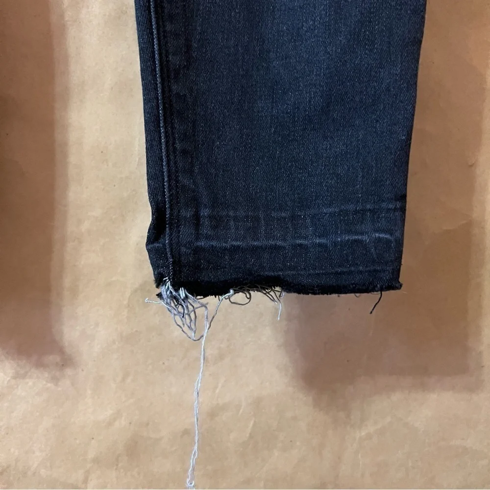Spanx | Vintage Distressed Ankle Skinny Jeans High Rise Jeggings Black Size M